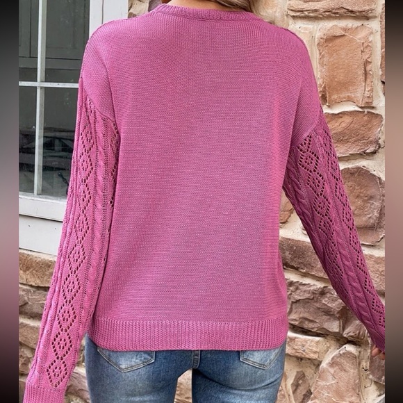 Boho Lace  detail sleeve sweater - Picture 5 of 6